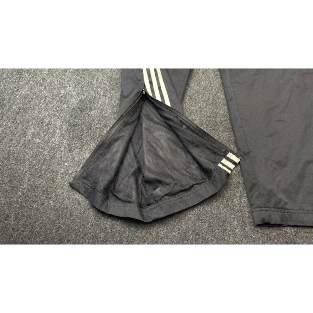 Adidas Track Pants Men M Black White Climalite ClimaProof Mesh Lined Stripes